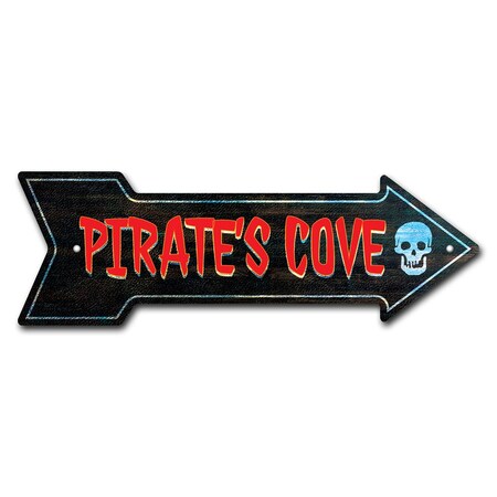 Pirates Cove Arrow Sign Funny Home Decor 18in Wide